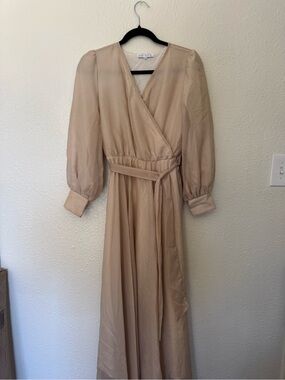 Ivy City Co Champagne Wrap Bridesmaid’s Dress